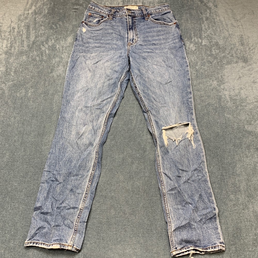 Abercrombie & Fitch 90's Slim Straight Jeans Womens 29/8 Blue Ultra High Rise